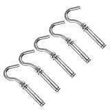 Beaupretty 5pcs 304 Stainless Steel Expansion Bolts Open Cup Hooks M8 Silver Heavy Duty Hanging Anchor Screws for Wall Drywall Industrial Use
