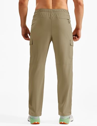 TACVASEN Men's Hiking Cargo Pants with Zipper Pockets Lightweight Quick Dry Water Resistant Travel Athletic Casual Pants3