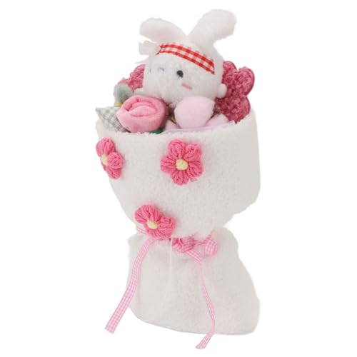 WGFOIP Ramo de Peluches, Ramo de Muñecas de Peluche, Flores Bonito para Cumpleaños, Bodas y Hogar (Blanco)