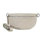 Handtasche made in Italy Genuine Leather mit Reißverschluss und Praktische brusttasche damen für kleine Gegenstände im Innenraum. Bauchtasche Damen Stylisch und Praktisch!