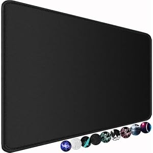 Large Gaming Mouse Pad, 31.5×15.7 inch Large Extended Computer Keyboard Mouse Mat, Water Resist Non-Slip Mousepad Rubber Base Long XXL Desk Mouse Pad for Work & Gaming, Office & Home, Black