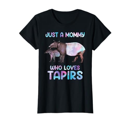 Watercolor Wildlife Animal Just A Mommy Who Loves Tapirs Camiseta