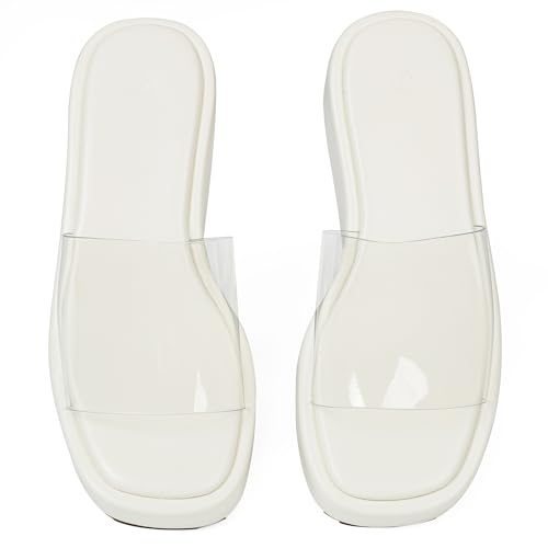 Chunky Platform Sandals Women Comfy Padded Wedge Sandals Square Open Toe Soft Mules Platform Slides for Women Summer Casual Flatform Shoes
