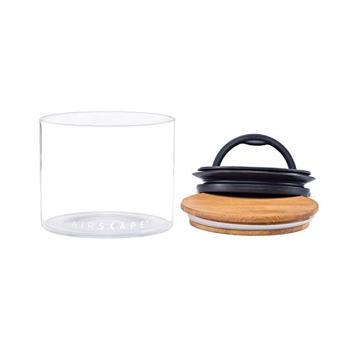 Image of AirScape Glass Food Storage Canister - Glass Storage With US Patented Airless Inner Lid & Bamboo Top Lid - Preserves Food Freshness (Small 4-Inch)