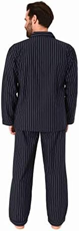 Pigiama Uomo Normann In Cotone Con Bottoni - Quadri Eleganti, Maniche Lunghe, Taglie Forti
