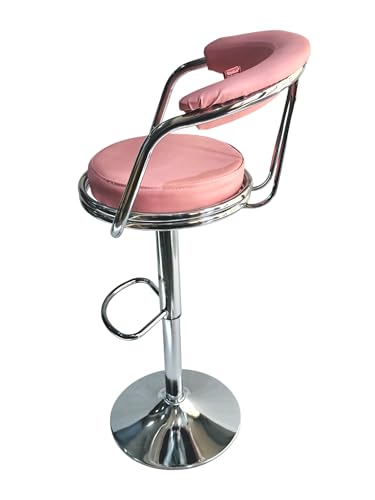 Image of GOYALSON Classic Height Adjustable and Revolving Bar Stool Kitchen Chair (3, Pink)