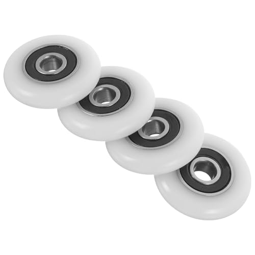 HONMEET 4個 浴室用ガラススライドドアプーリー 軽量コンパクト設計 滑り止め付きローラーホイール 引き戸具交換用 静音か安定した動作で快