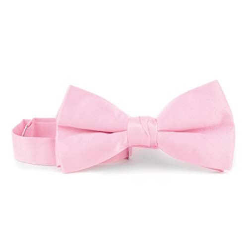 Men's Solid Banded Bow Ties - Bow Ties for Men with Adjustable Strap + Formal Bow Ties with Gift Box - Thumbnail 3