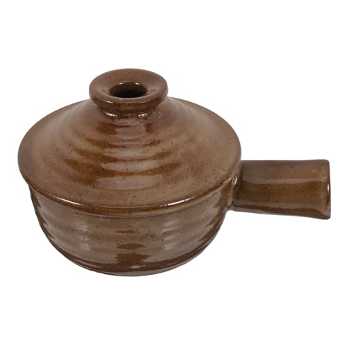 UTHCLO Olla de Barro para Cocinar con Tapa Resistente al Microondas Antiadherente Tamaño Pequeño para Sopa y Guisos Caseros Cazuela Doméstica para Cocina Saludable Utensilio
