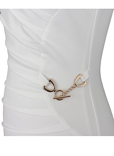 Image of VFSHOW Womens Work Office Business Casual Sleeveless Ruched Elegant Professional Church Cocktail Party Pencil Sheath Dress