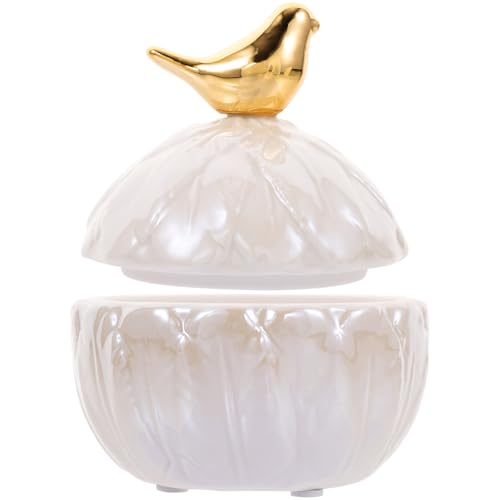 DIYEAH Tarro de Cerámica Pequeño para Almacenamiento de Joyas y Dulces Recipiente Decorativo Seguro para Hogar Oficina y Cocina Diseño Moderno Estilo Nórdico Elegante