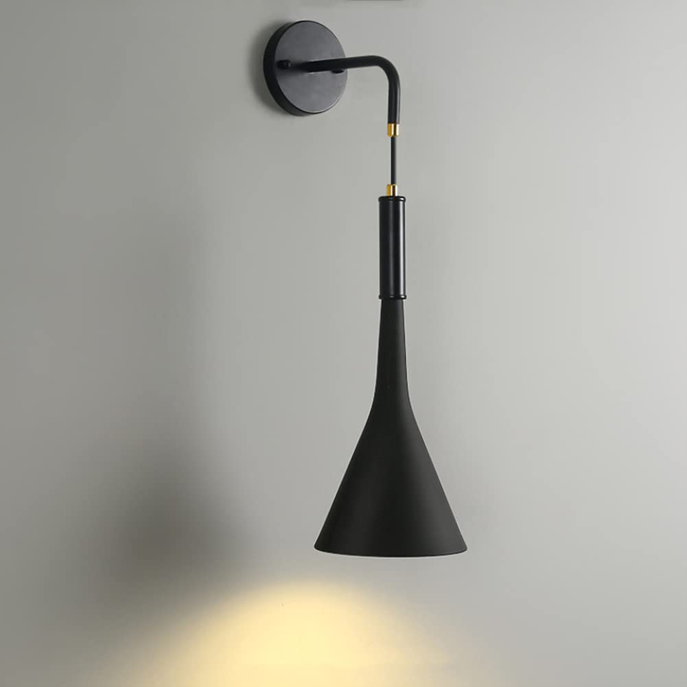 Lampada Da Parete Interno LED 8W 3000K Bianco Caldo Decorazione Applique Da Parete Moderno Nero Metallo Lampada Muro, Per Soggiorno Camera Da Letto Scale Corridoio Ristoranti Luce Notturna