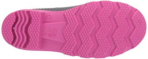 Kamik Kids Stomp Waterproof Rain Boots,Charcoal/Magenta,8T4
