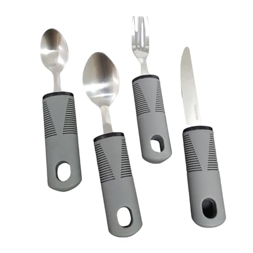 Adaptive anti shake spoon - a convenient disability and arthritis assistive tool for use in arthritis hands, Parkinson's disease, and dementia (Grey-3)