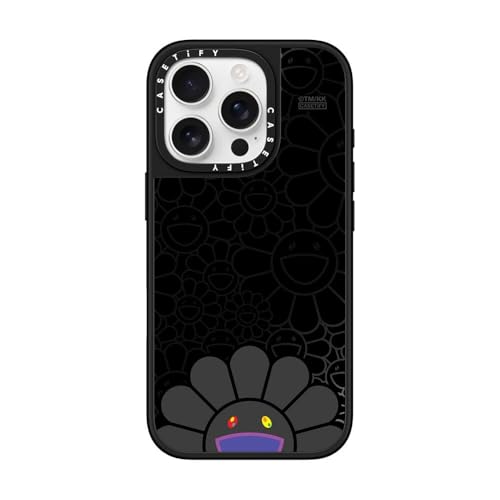 CASETiFY �~���[ iPhone 16 Pro �P�[�X [Takashi Murakami Co-lab/����(�X�}�z�J�o�[) / MagSafe�Ή�/�w��h�~] - SMILE (BLACK) - Black On Black