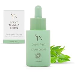 SunFX Scent Drops Sunless Tanning Fragrance Additive Crisp & Fresh | Spray Tan Solution Scent Booster, Tanning Drops Add-In, for Self Tanner, Lotion, Mousse and Body Oil, Easy to Blend, 1 Oz