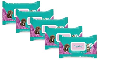 CT-TRONICS Freedog Toallitas Húmedas para Perros y Gatos Pack 5X 40unidades (Lavanda y Vainilla)