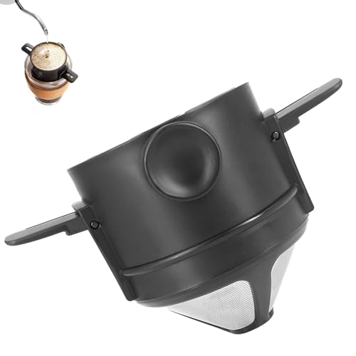 Pour Over Coffee Dripper Reusable Stainless Steel Filter Portable Manual Coffee Maker for Travel Camping and Home No Paper Needed Fits Most Mugs and Carafes