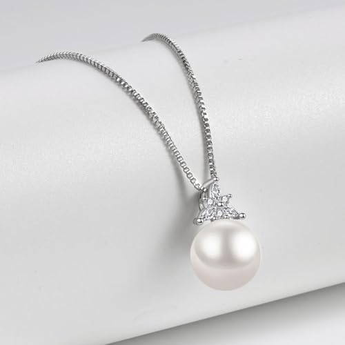Collier pendentif couronne en perle d'eau douce pour cadeau mixte unique