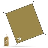 テントシート 防水 レジャーシート グランドシート 両面防水 日除け加工 紫外線カット 軽量 収納バッグ付き アウトドア キャンプ 登山 ピクニック （M/L/XL/XXL/XXXL） (カーキL(180cm*210cm))