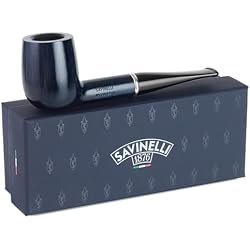 Savinelli Pipes Arcobaleno Collection: Colorful Wood Briar Pipe (Blue) | Polished & Handmade in Italy, Straight Billiard Shaping, 111 KS, 6mm