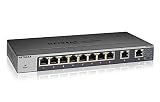 NETGEAR 10 Port 10 GB Switch, Multi-Gigabit Ethernet Switch (GS110MX) with 8 x 1G, 2 x 10G, Desktop/Rackmount, and ProSAFE Lifetime Protection, Black, Grey