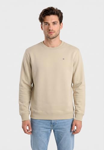 Tommy Jeans Herren Sweatshirt Regular Fit Flag Fleece Rundhalsausschnitt, Beige (Classic Beige), XXXL – Ansicht 3