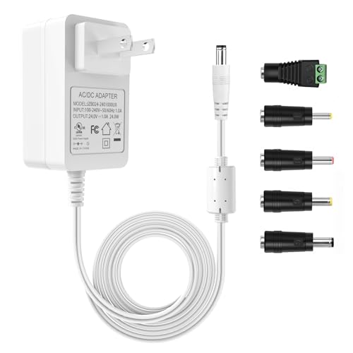 Gonine 24V Power Supply, DC 24V Power Cord, 100-240V AC DC 24Volt Adapter.