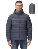 ROYAL MATRIX Men's Winter Down Puffer Jacket Packable Lightweight Hooded Down Jacket Warm Windproof