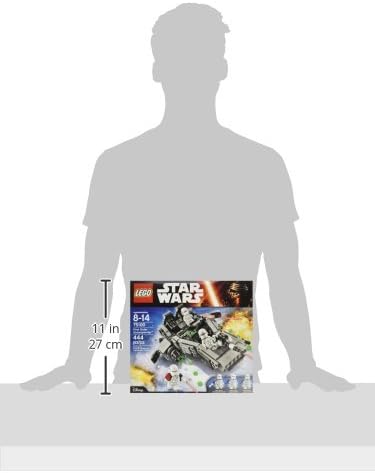 Image showing the dimensions of the LEGO Star Wars First Order Snowspeeder box