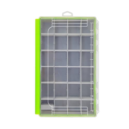 Aventik Waterproof Fishing Tackle Box Organizer with Removable Dividers Sturdy Lure Storage Box and Terminal Tackle Storage 3600/3700 Tackle Trays (Green, 3700-13.98x8.86x2.2inch)