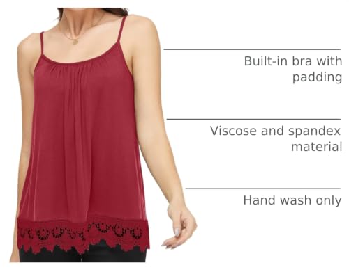 Image of Camisoles for Women with Built in Bra Adjustable Strap Tank Tops Cami Sleeveless Summer Tops for Workout Sleeping Traveling