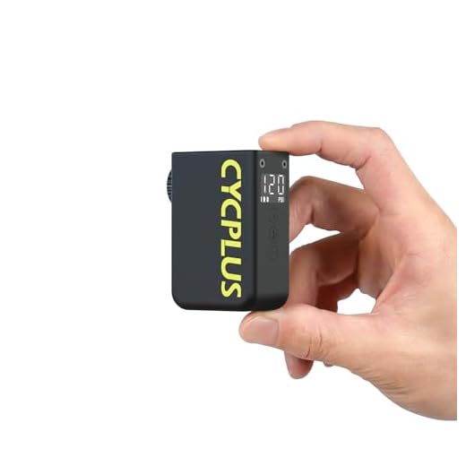 CYCPLUS AS2 Ultra Tiny Bicycle Pump with Gauge, Max 120 PSI Electric Mini Pump, Auto Stop, with Presta and Schrader Valve for E-Bike, MTB, and Road Bike Magnesium Alloy Casing (3.06oz)