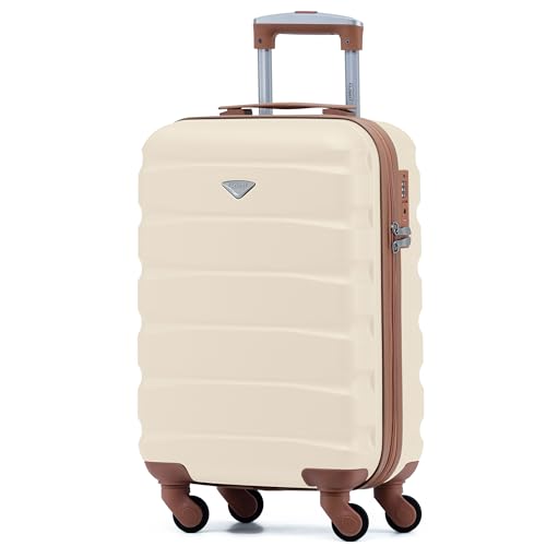 Flight Knight Cabin Suitcase 55x35x20, Lightweight Carry On Bag for Over 100 Airlines- Ryanair, EasyJet, British Airways, Virgin Atlantic - Small Durable Hand Luggage, ABS Hard Shell- TSA Lock