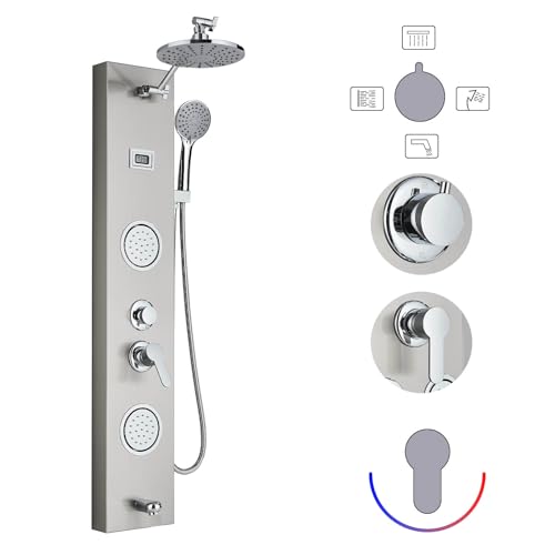 Panneau de douche acier inoxydable 304 brossé premium