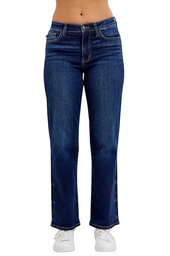 Judy Blue Classic Dark Wash Mid Rise Straight - Short Inseam 30"