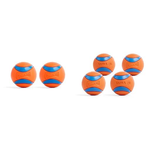 Chuckit Ultra Ball Dog Toy Bundle - Medium 2 5-inch Bouncy Fetch Balls for Dogs 20-60 lbs -