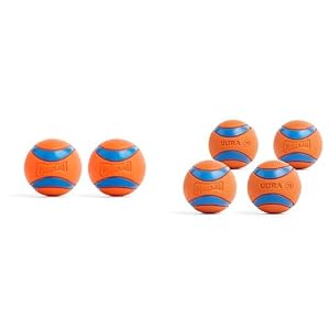 Chuckit Ultra Ball Dog Toy Bundle - Medium 2 5-inch Bouncy Fetch Balls for Dogs 20-60 lbs -