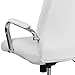 Flash Furniture Whitney High-Back Swivel LeatherSoft Desk Chair with Padded Seat and Armrests, Adjustable Height Padded Office Chair, White/Chrome