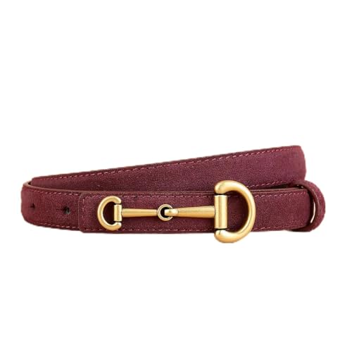 Leather Belt With Gold Buckle For Men & Women, 1.18