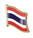 vmcoatdu Thailand Flag Pin Badge International Travel Brooch Metal Alloy Souvenir Pin for Hat Clothes Backpack (Thailand)