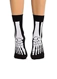 JNRB Women's Cotton Crew Dress Novelty Socks with Halloween Sugar Skull and Bones Pattern, S-M (X-Ray)