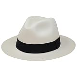 Tumia LAC - Sombrero Panama Hombre y Mujer, Fedora de Paja Toquilla Hecho a Mano en Ecuador | Sombrero Paja Ajustable y Plegable para Verano con Cinta – 59cm