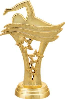 Swim Star Figure Trophies, Red Stars Swim Star Figure Trophy Award with Customized Engraving Prime