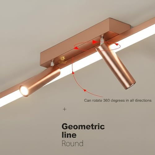 Image of Glowave Modern Metal Rose Gold 2 Spot Light with Adjustabe Head Mirror Vanity Bathroom Picture Light - Tricolour (Warm White, White, Natural White) (268 /RGD)