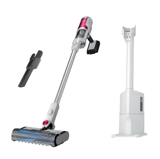 Sharks Cordless Stick Vacuum Cleaner with Auto-Empty Base Self-Cleaning Brushroll HEPA Filtration and 40-Minute Runtime White
