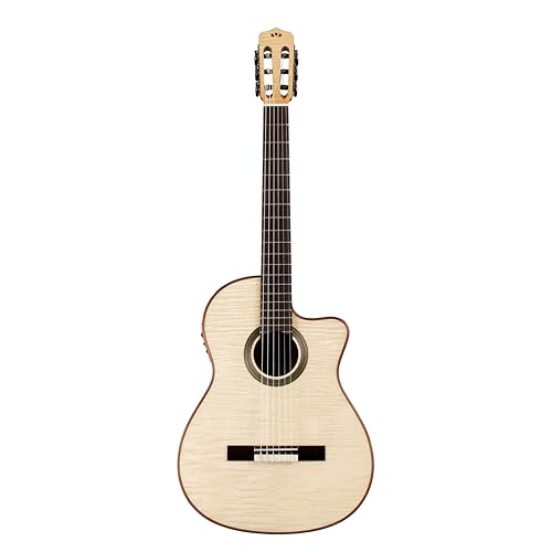 美品 レア！真っ白いクラシックギター 柔らかいスチール弦＆エレアコ PU搭載 Ibanezから新しい”白い“エレクトリック・アコースティック