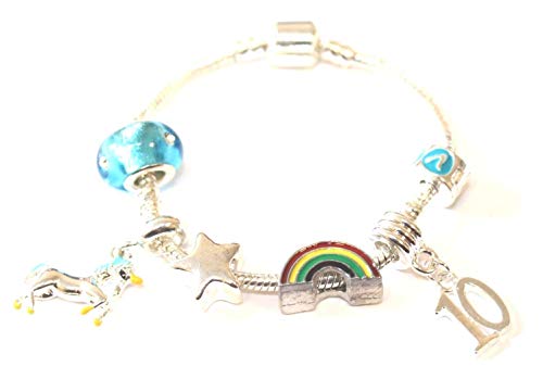 Image of Liberty Charms Magical Unicorn 10th Birthday Gift for Girls with Gift Box. 10 Year Old Girls Birthday Gift. Present for Girl (6.7in /17cm)