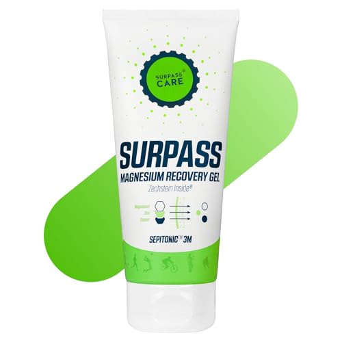 SURPASS Magnesium-Regenerationsgel 200 ml – Zechstein-Magnesium verstärkt durch Sepitonic 3M – Unruhige Beine, Muskelkrämpfe, Gelenkentlastung & Schlaf – Effektive Regeneration nach dem Training