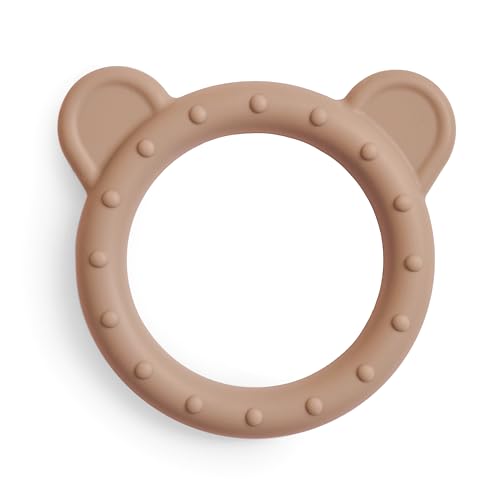 Image of mushie Silicone Baby Teether Toy | Bear (Natural)